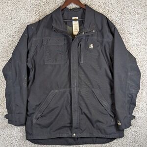 Carhartt C72 Workworn Jacket Coat Work Utility Insulated Black XL Tall Read Desc